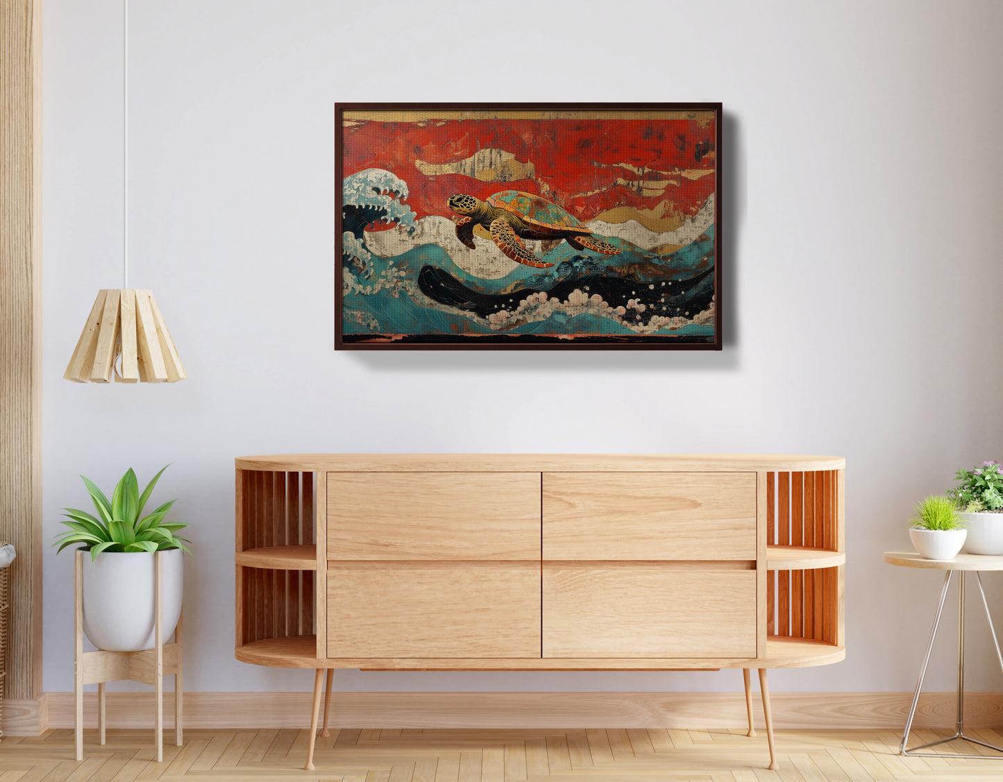 Sea Turtle Ocean Black Caribbean wall art view 32