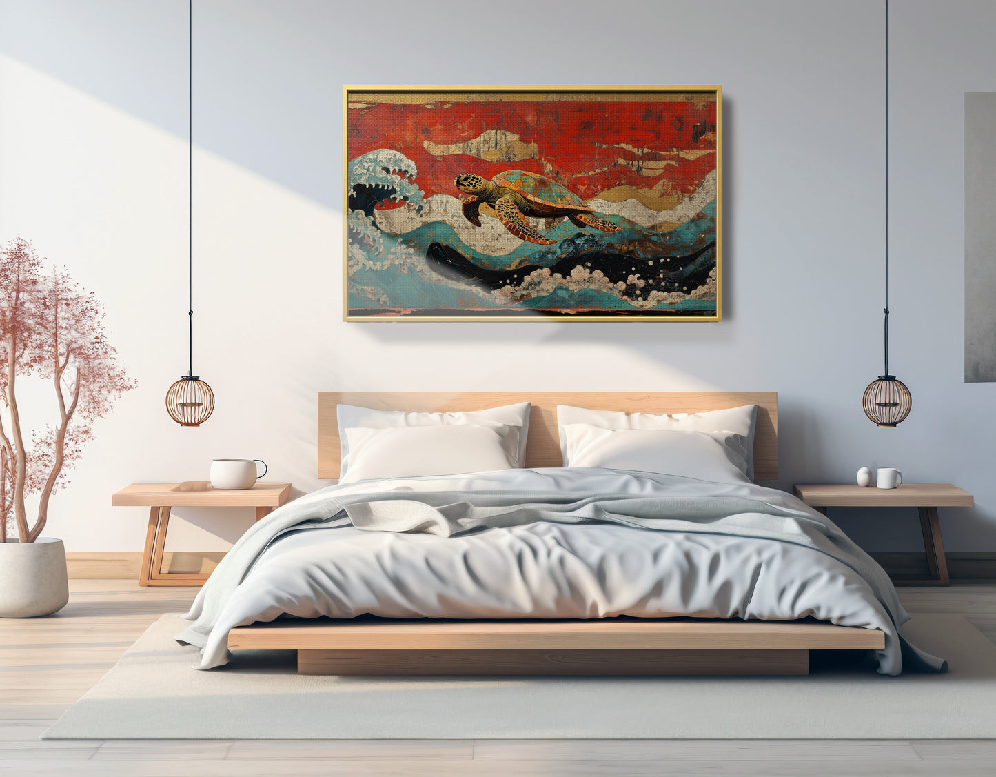 Sea Turtle Ocean Black Caribbean wall art view 39