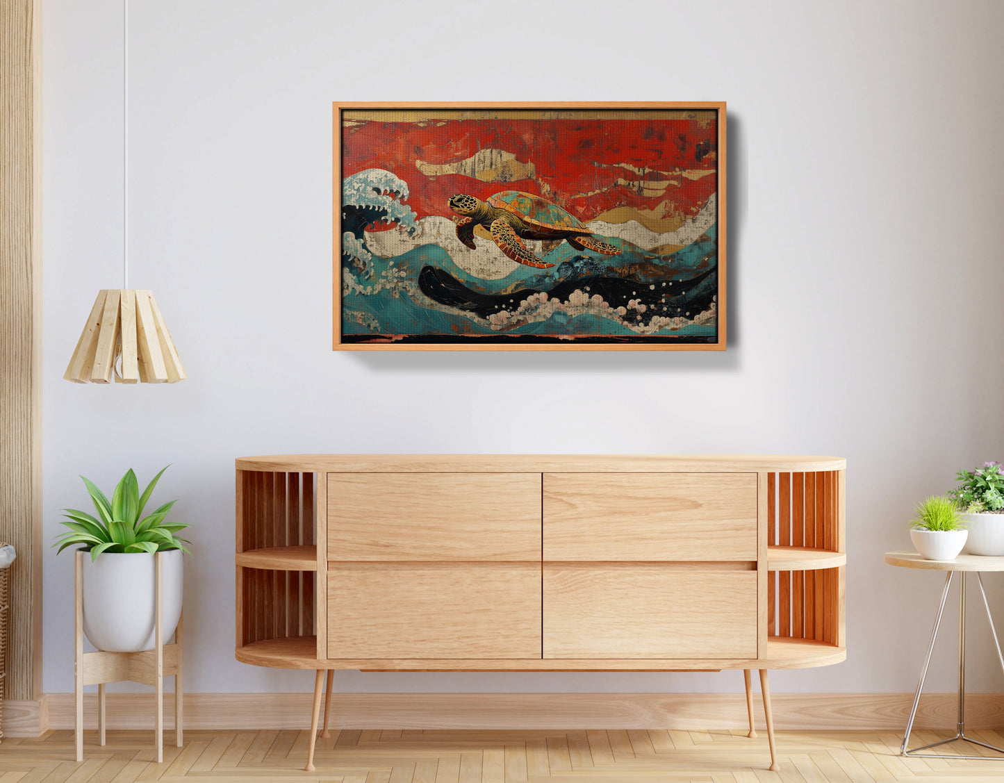 Sea Turtle Ocean Black Caribbean wall art view 44