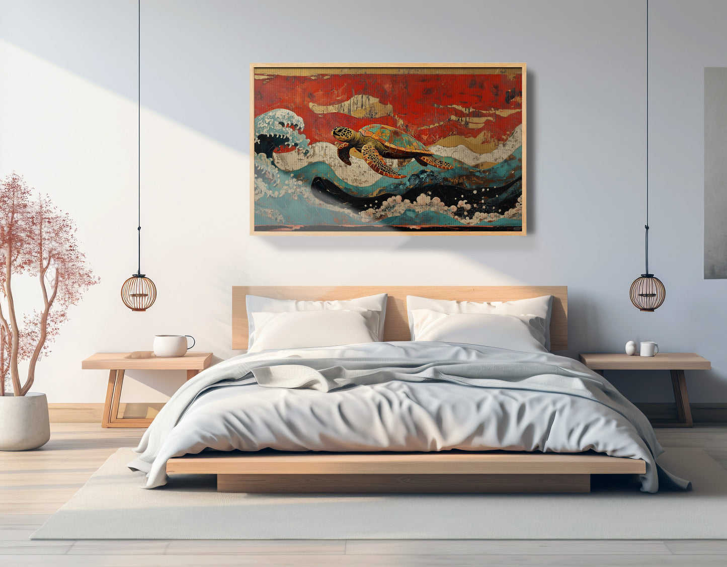 Sea Turtle Ocean Black Caribbean wall art view 51