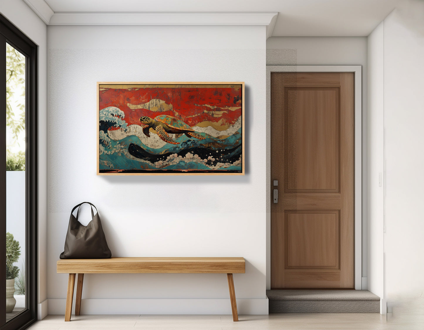 Sea Turtle Ocean Black Caribbean wall art view 53