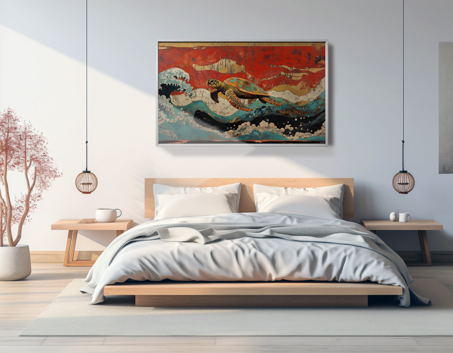 Sea Turtle Ocean Black Caribbean wall art view 57