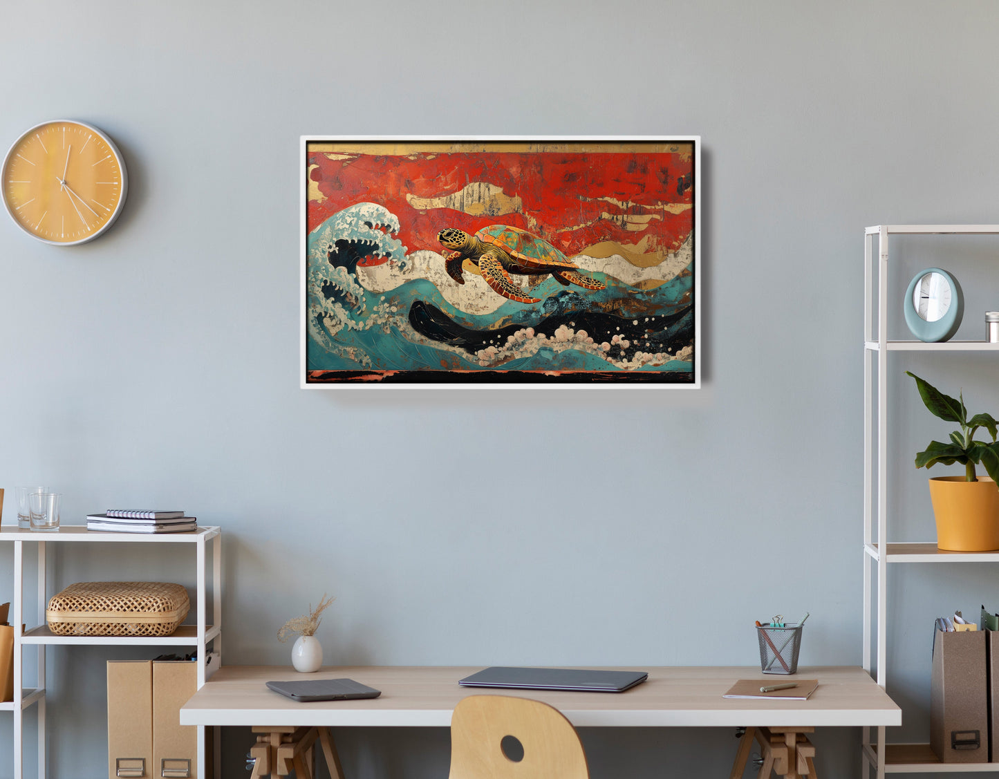 Sea Turtle Ocean Black Caribbean wall art view 66