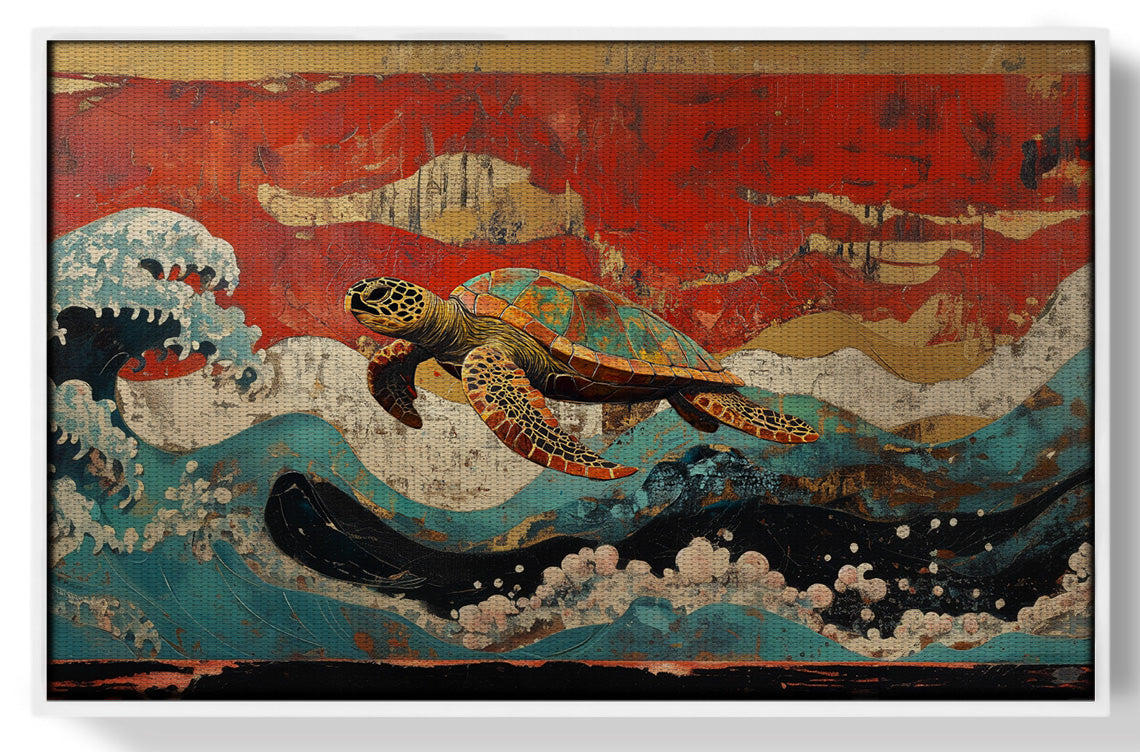 Sea Turtle Ocean Black Caribbean wall art view 61
