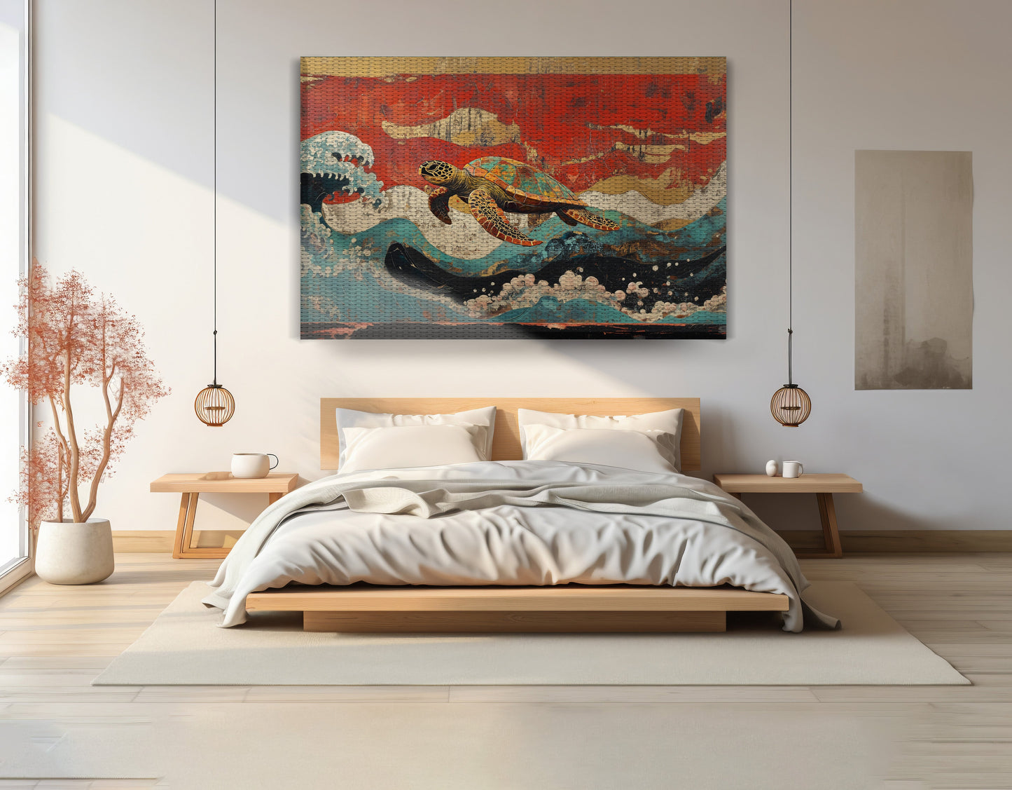 Sea Turtle Ocean Black Caribbean wall art view 15