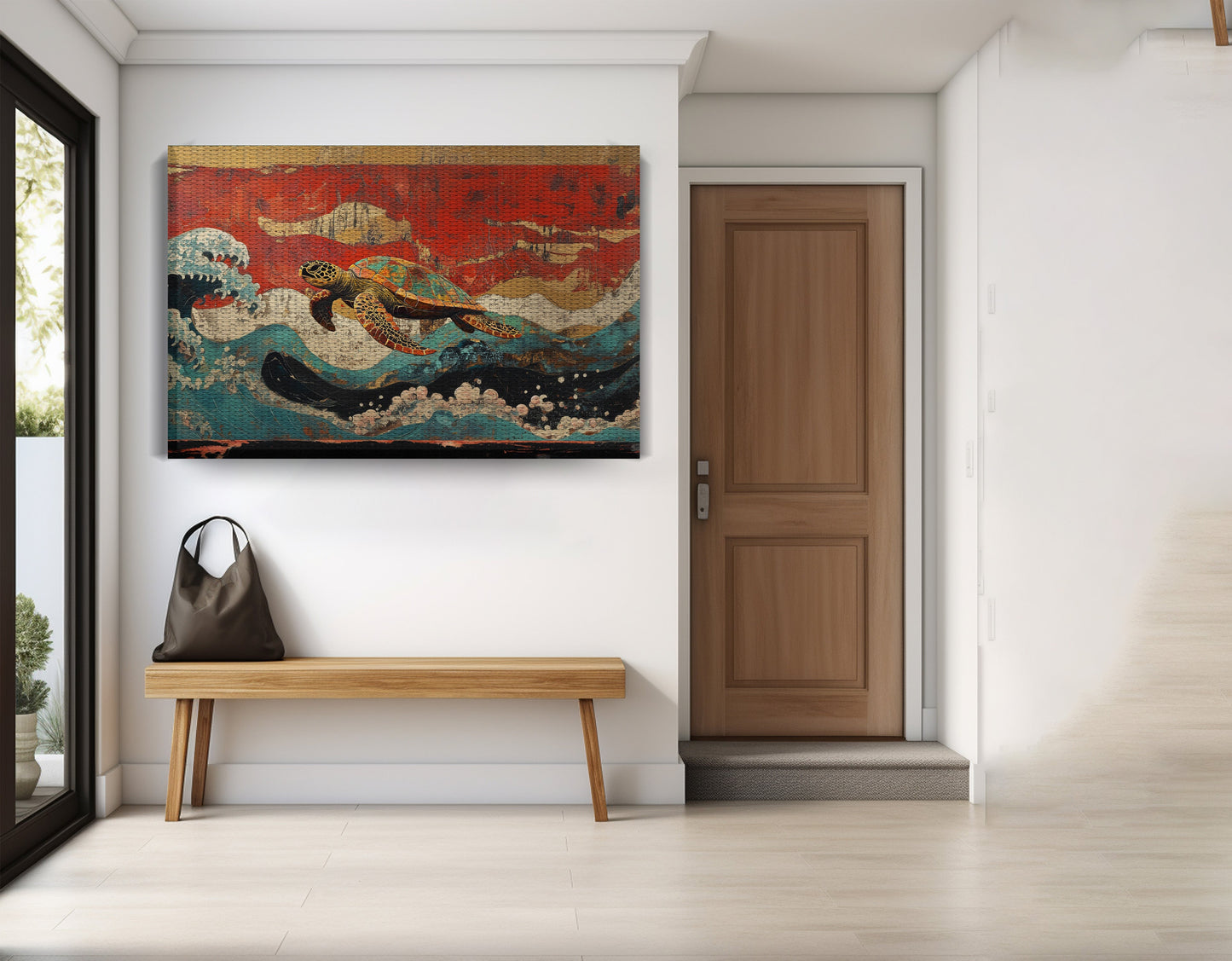 Sea Turtle Ocean Black Caribbean wall art view 17