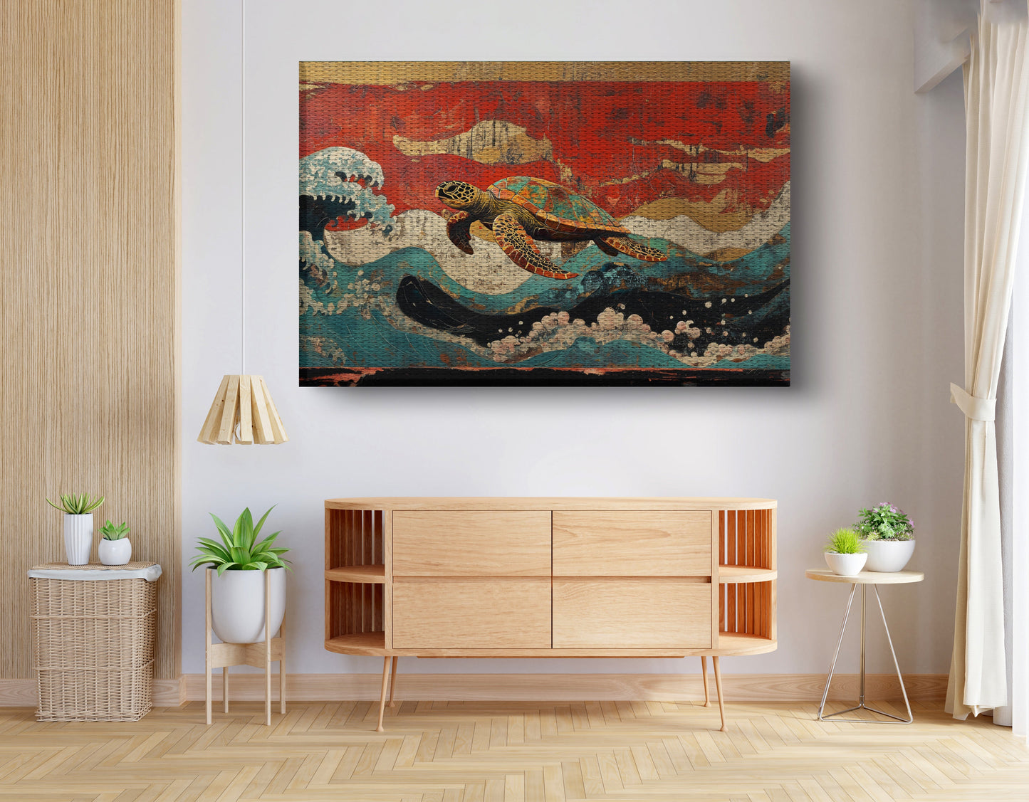 Sea Turtle Ocean Black Caribbean wall art view 14