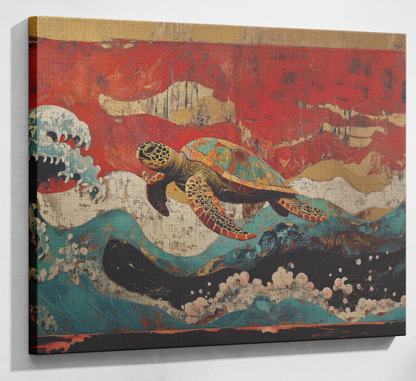 Sea Turtle Ocean Black Caribbean wall art view 13