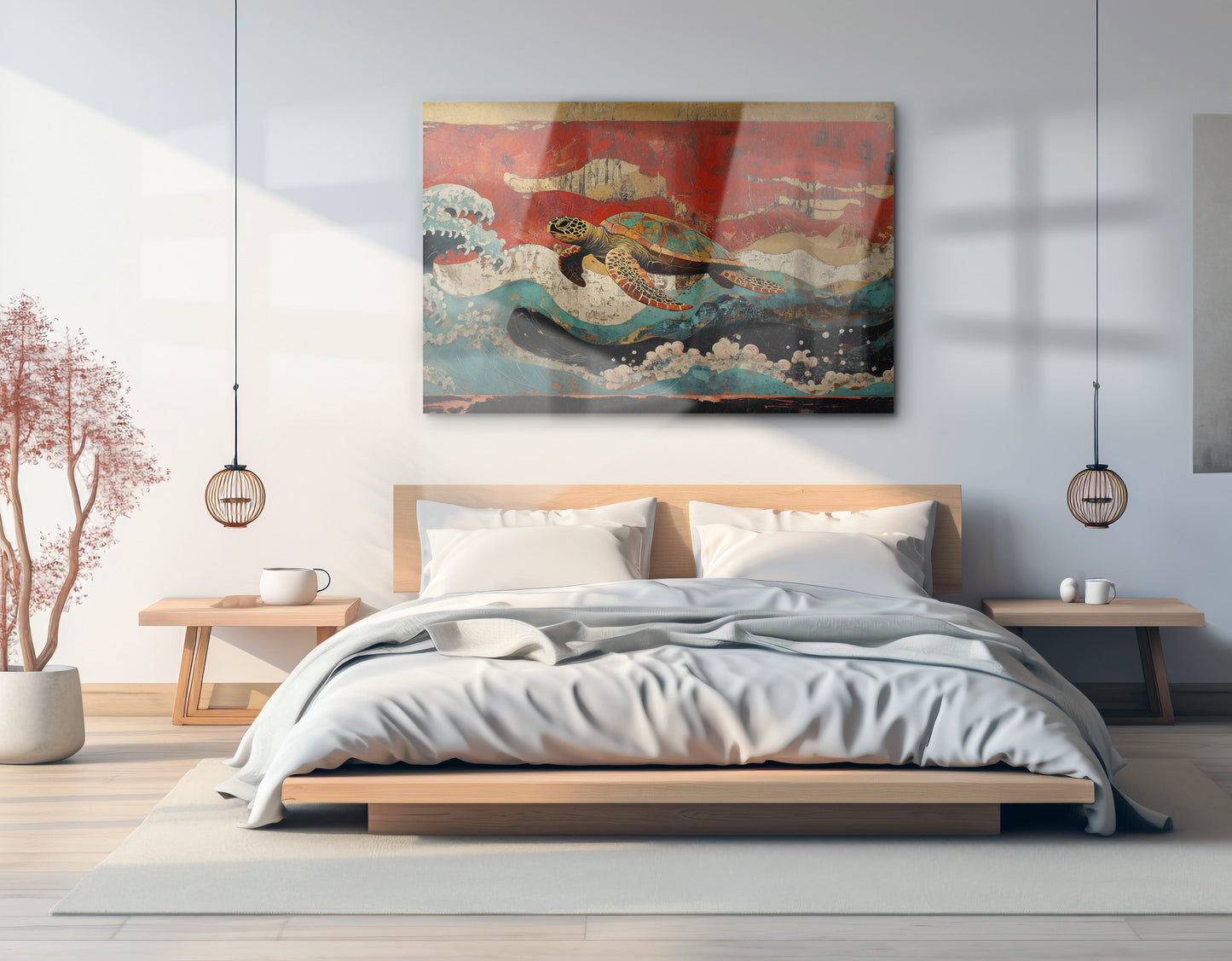 Sea Turtle Ocean Black Caribbean wall art view 21