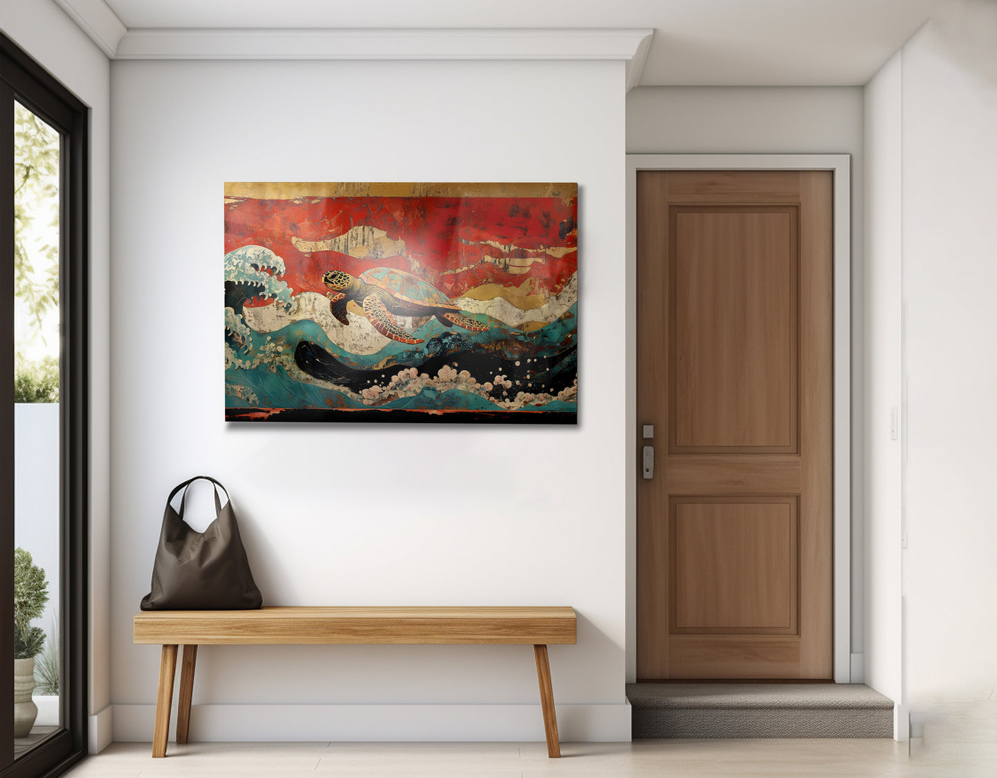 Sea Turtle Ocean Black Caribbean wall art view 23
