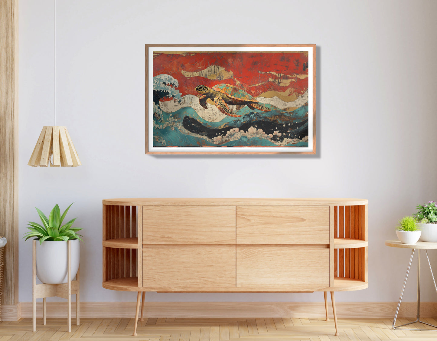 Sea Turtle Ocean Black Caribbean wall art view 80