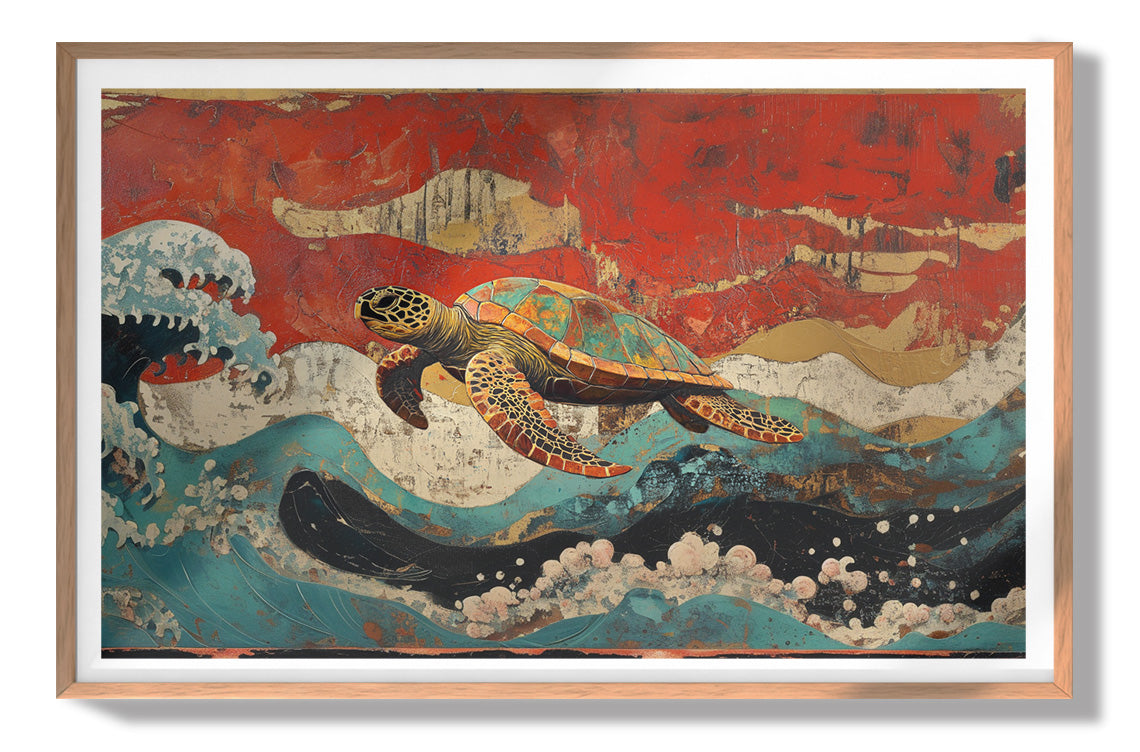 Sea Turtle Ocean Black Caribbean wall art view 79