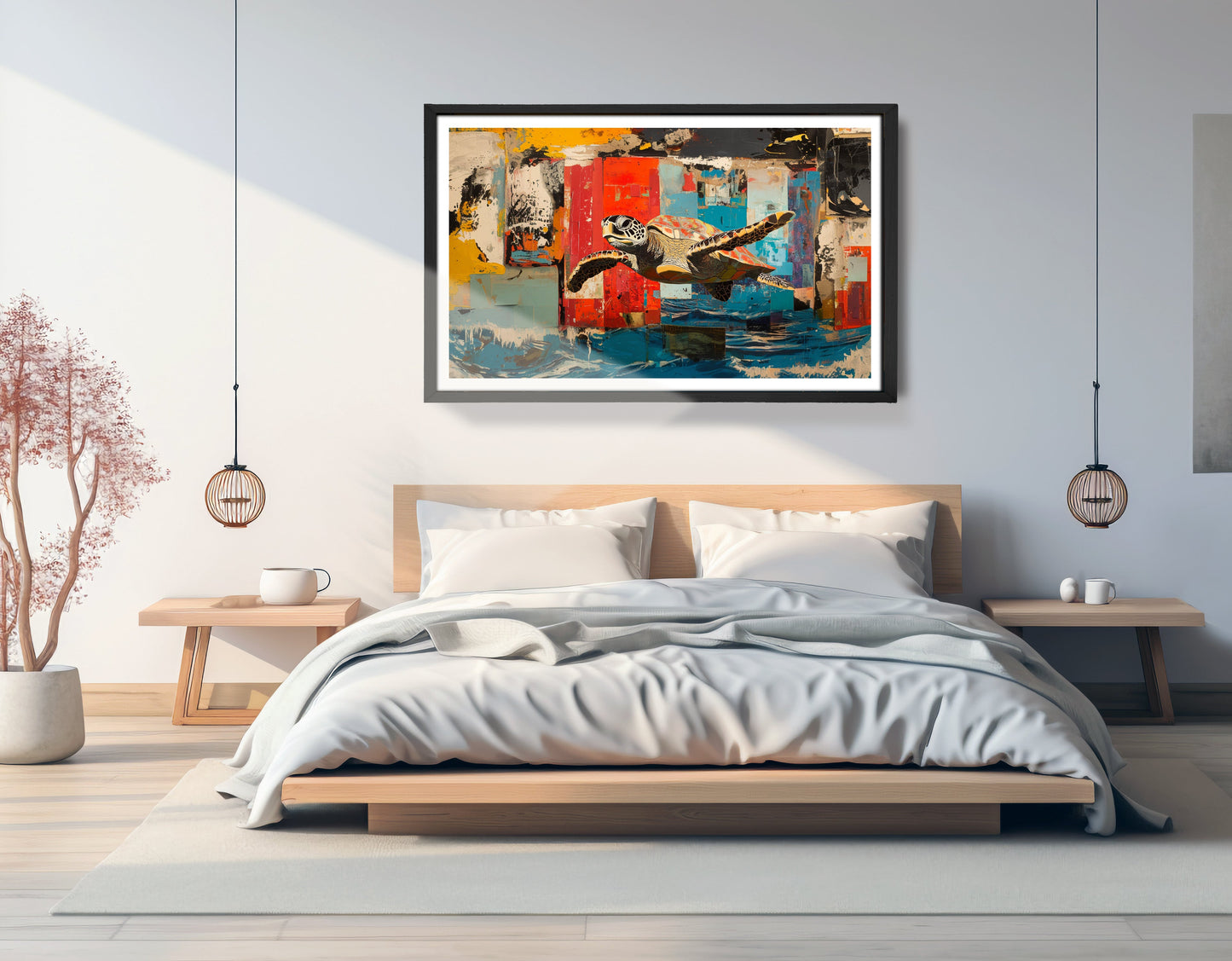 Sea Turtle Abstract Ocean Caribbean wall art view 69