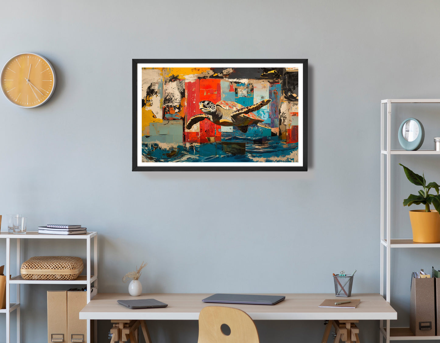 Sea Turtle Abstract Ocean Caribbean wall art view 72