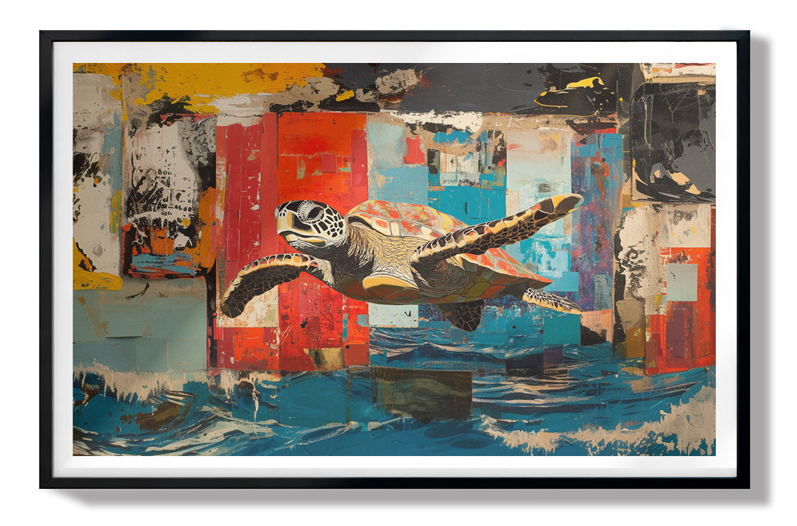 Sea Turtle Abstract Ocean Caribbean wall art view 67