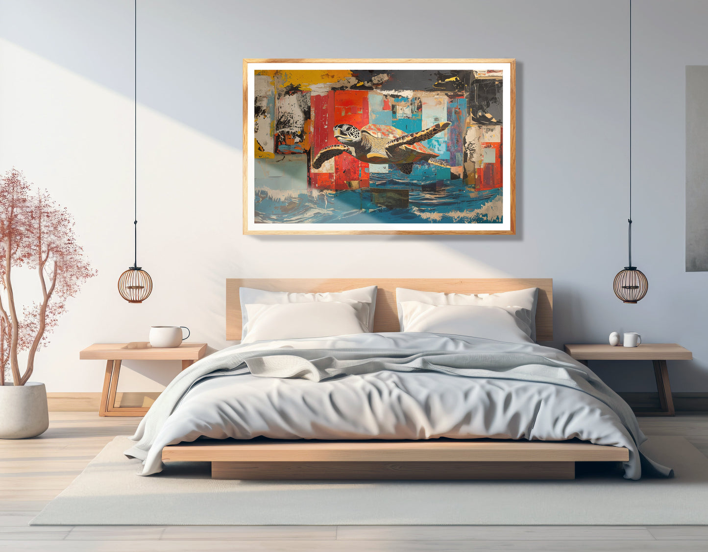 Sea Turtle Abstract Ocean Caribbean wall art view 75