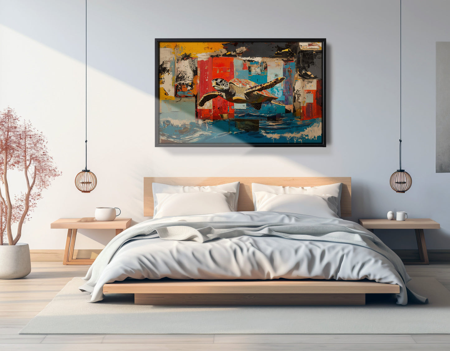 Sea Turtle Abstract Ocean Caribbean wall art view 27