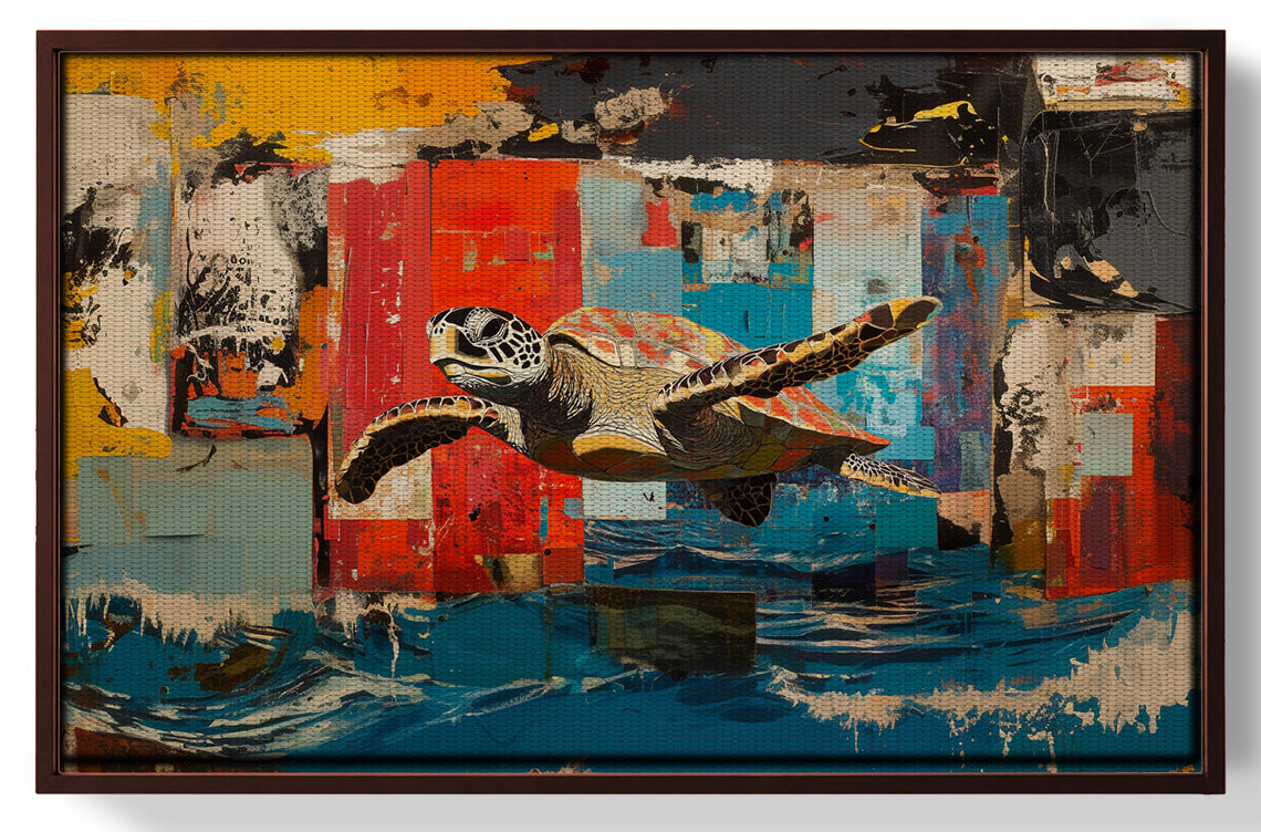 Sea Turtle Abstract Ocean Caribbean wall art view 31