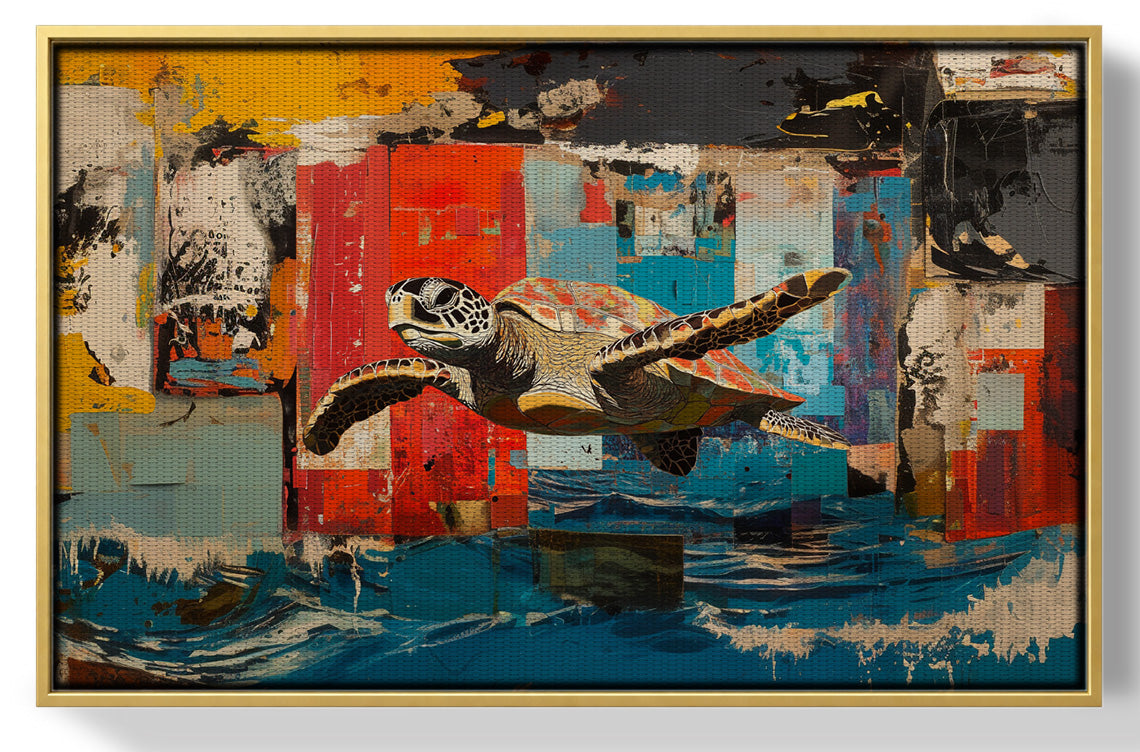 Sea Turtle Abstract Ocean Caribbean wall art view 37