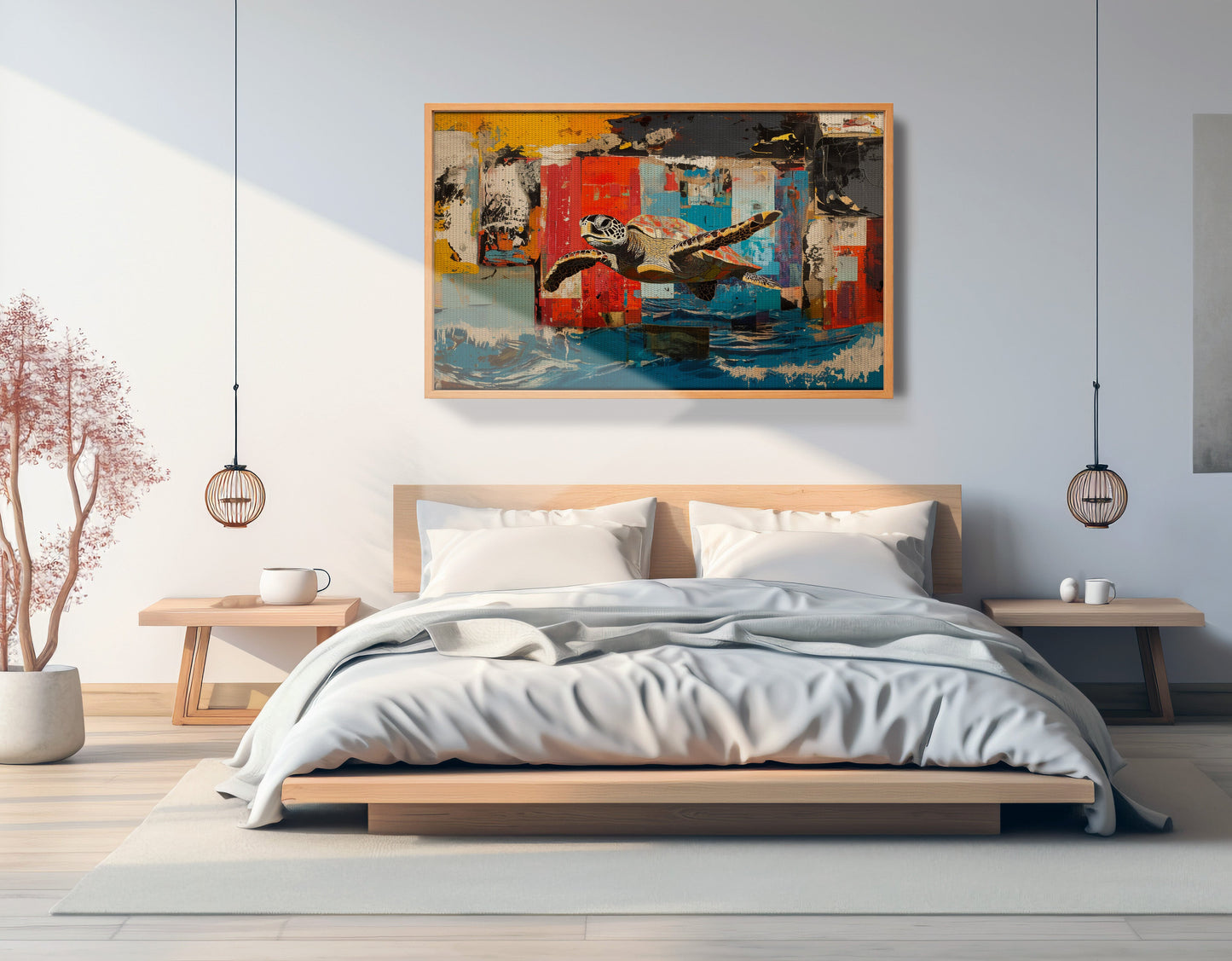Sea Turtle Abstract Ocean Caribbean wall art view 45
