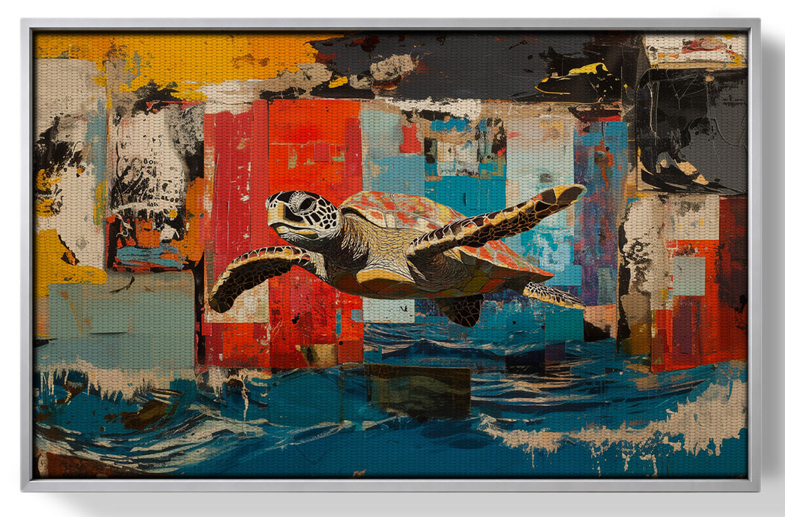 Sea Turtle Abstract Ocean Caribbean wall art view 55