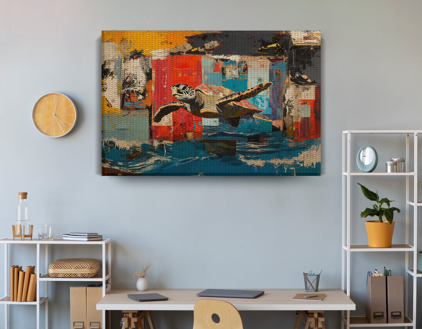 Sea Turtle Abstract Ocean Caribbean wall art view 18