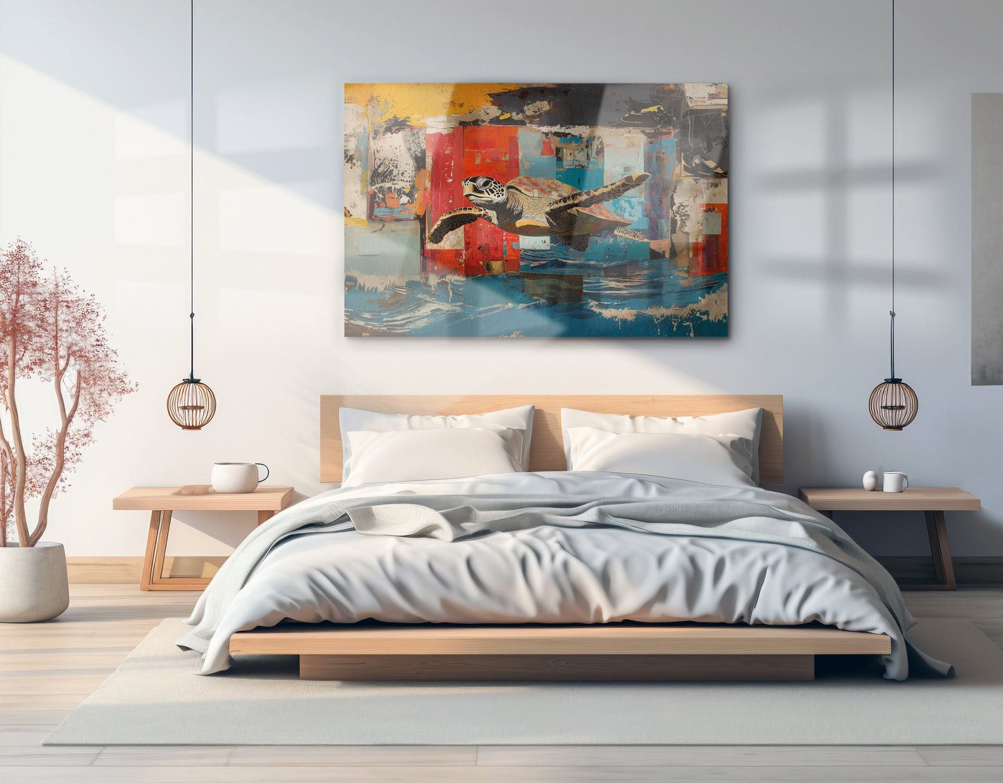 Sea Turtle Abstract Ocean Caribbean wall art view 21