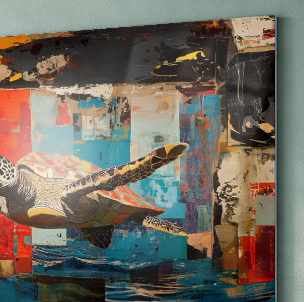 Sea Turtle Abstract Ocean Caribbean wall art view 22