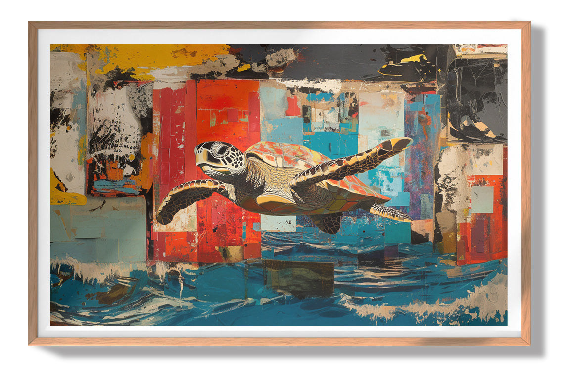 Sea Turtle Abstract Ocean Caribbean wall art view 79