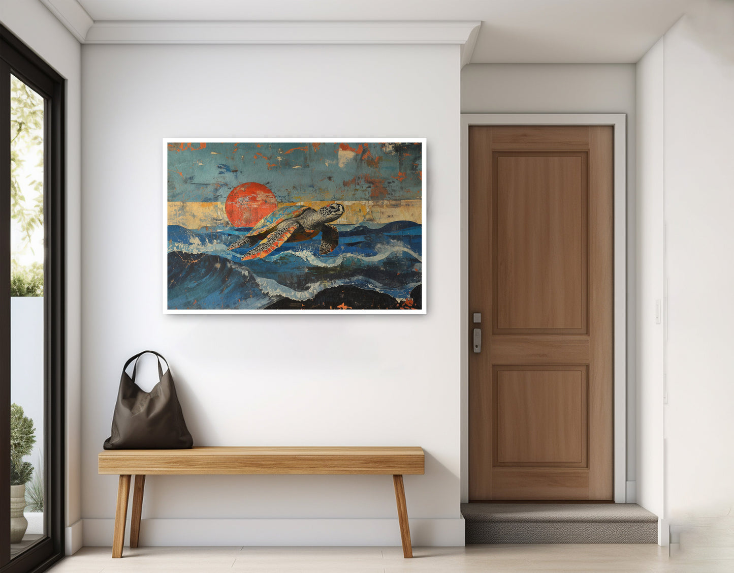 Sea Turtle Sunset Ocean Caribbean wall art home decor view
