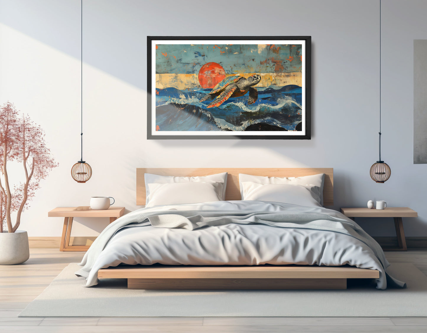 Sea Turtle Sunset Ocean Caribbean wall art view 69