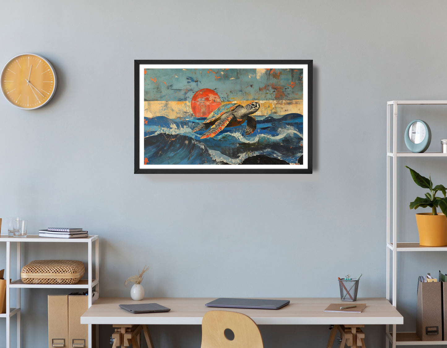 Sea Turtle Sunset Ocean Caribbean wall art view 72