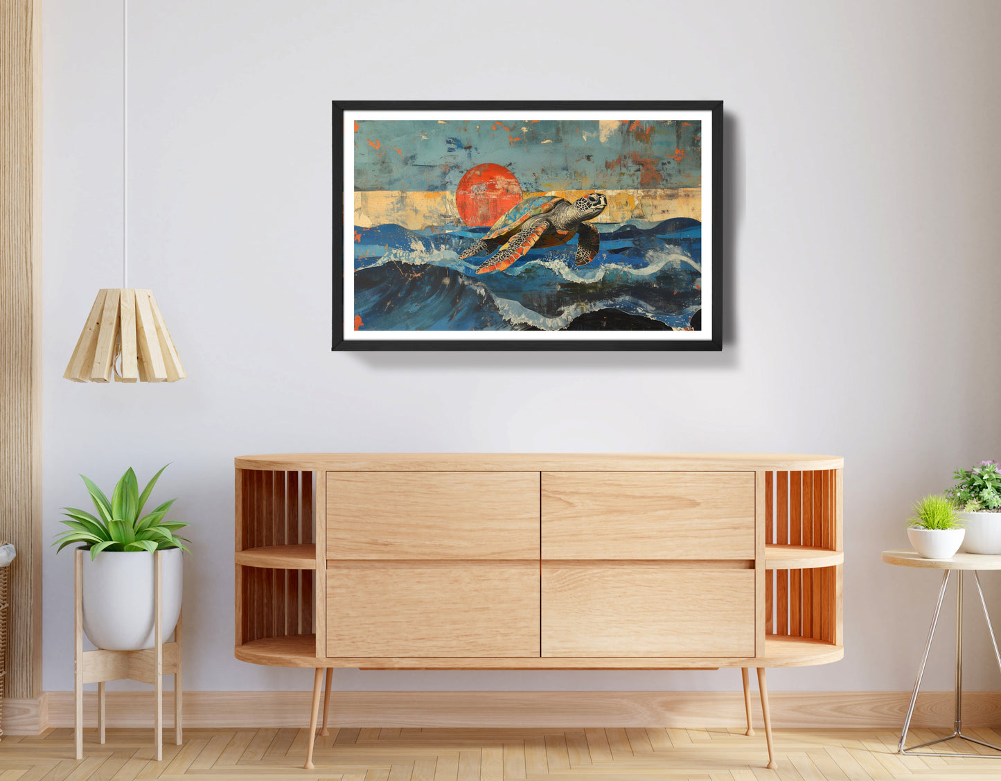 Sea Turtle Sunset Ocean Caribbean wall art view 68