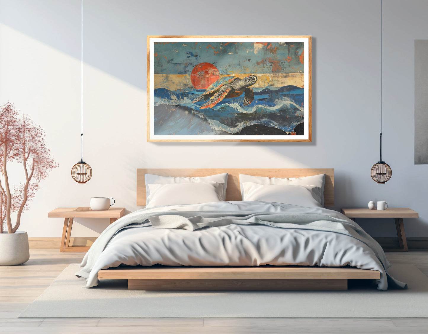 Sea Turtle Sunset Ocean Caribbean wall art view 75