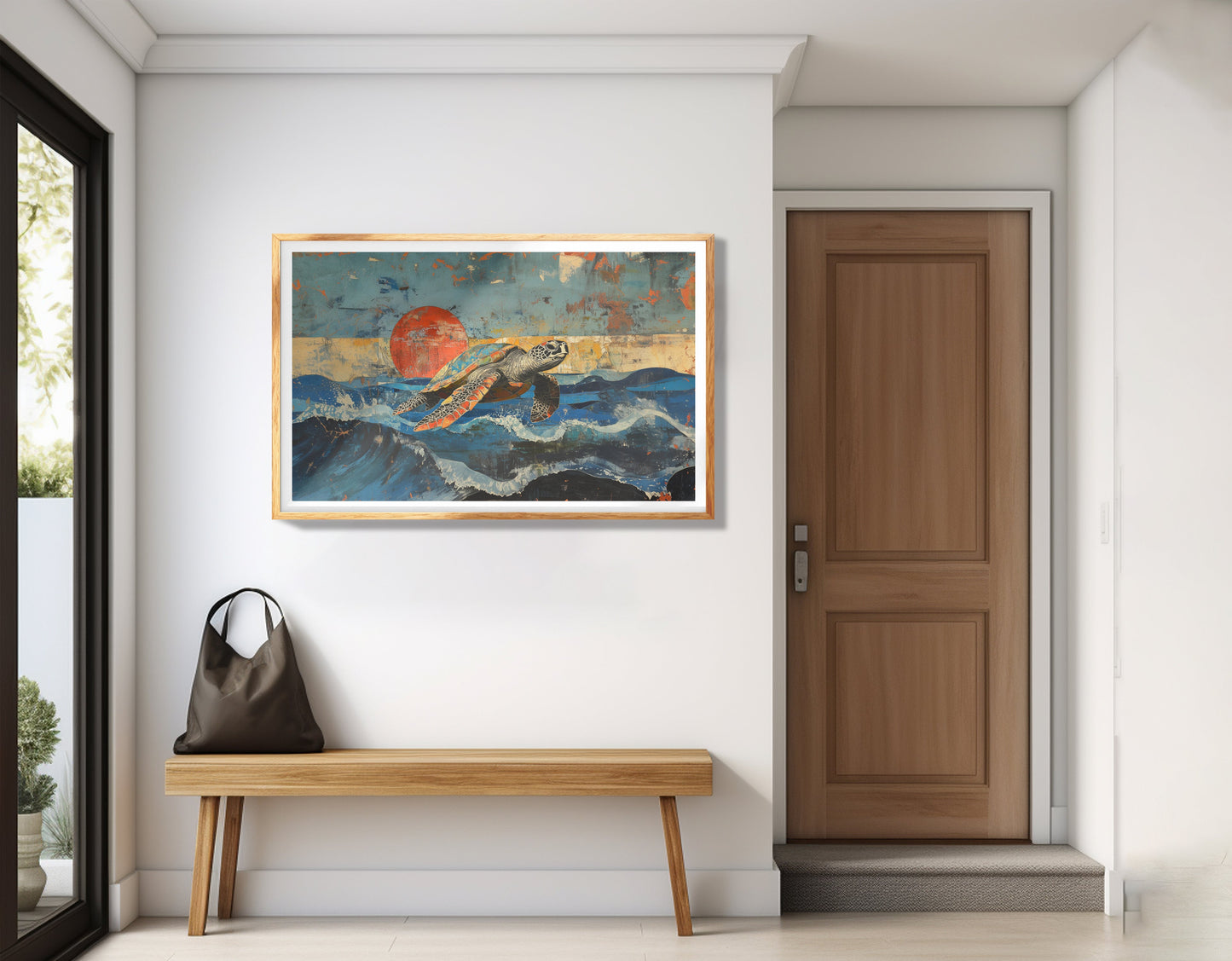 Sea Turtle Sunset Ocean Caribbean wall art view 77