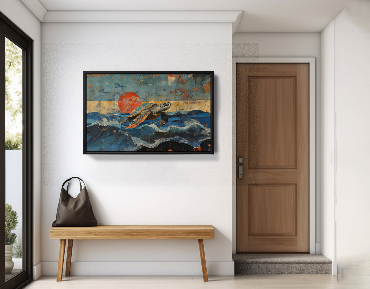 Sea Turtle Sunset Ocean Caribbean wall art view 29