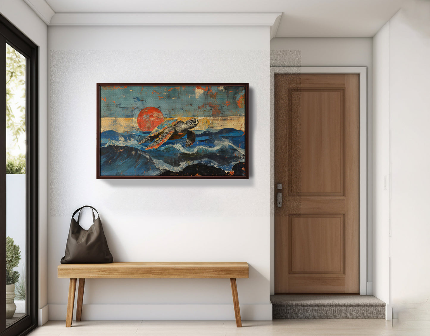 Sea Turtle Sunset Ocean Caribbean wall art view 35