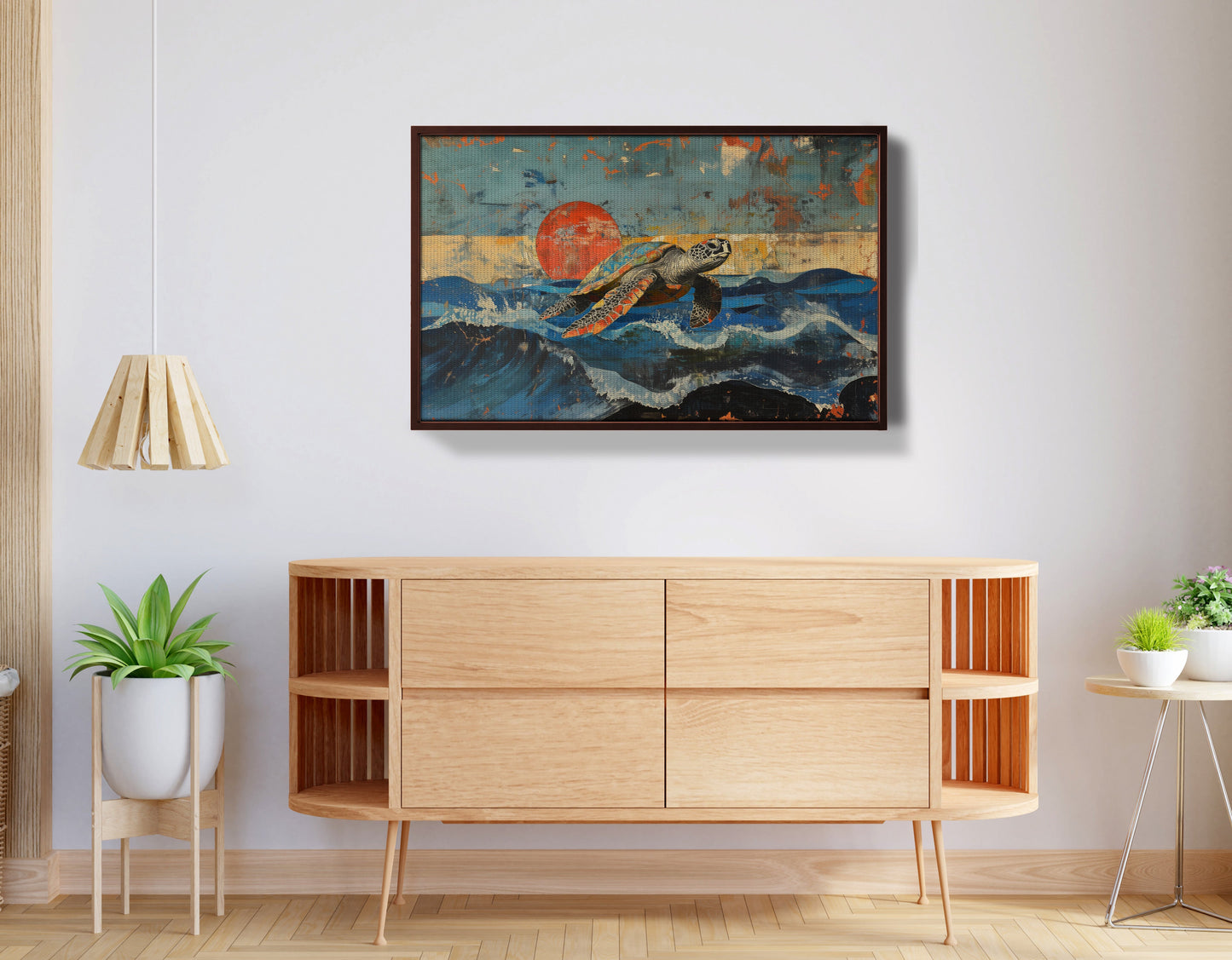 Sea Turtle Sunset Ocean Caribbean wall art view 32