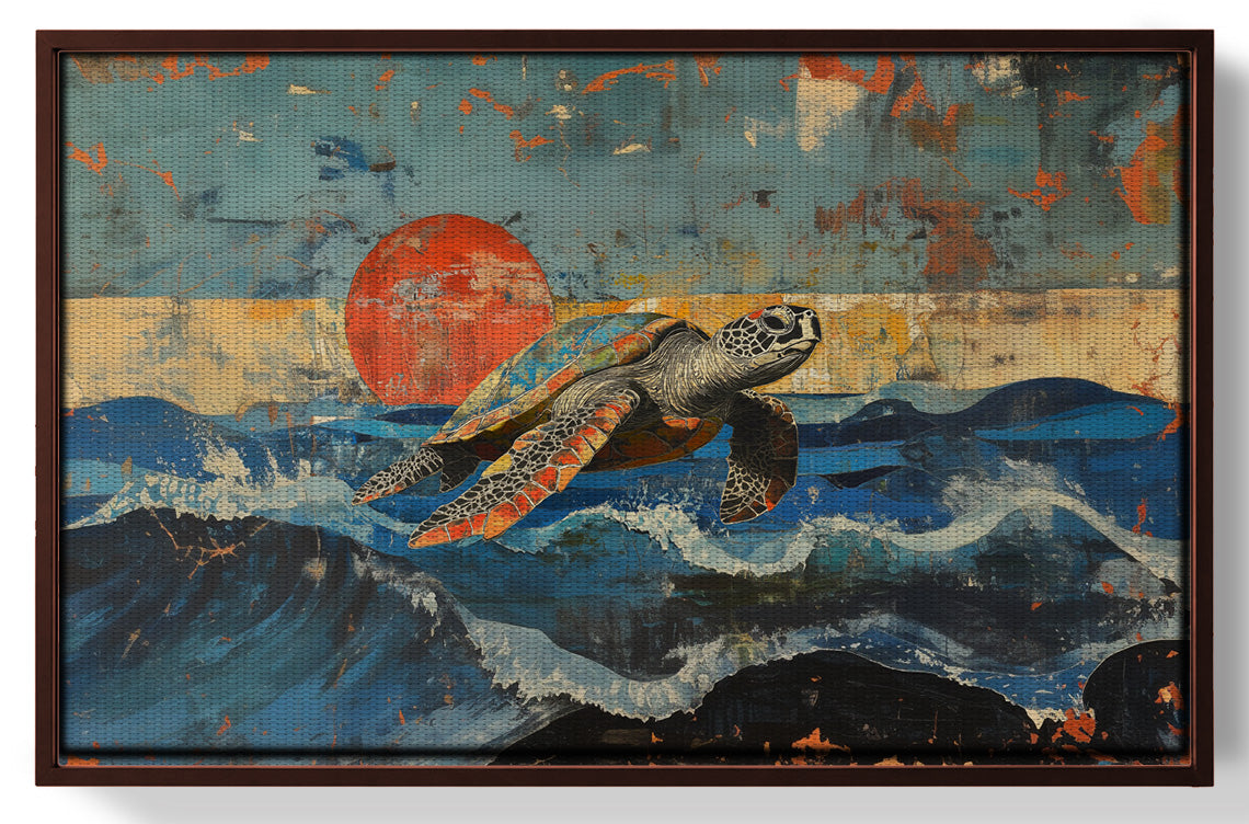 Sea Turtle Sunset Ocean Caribbean wall art view 31