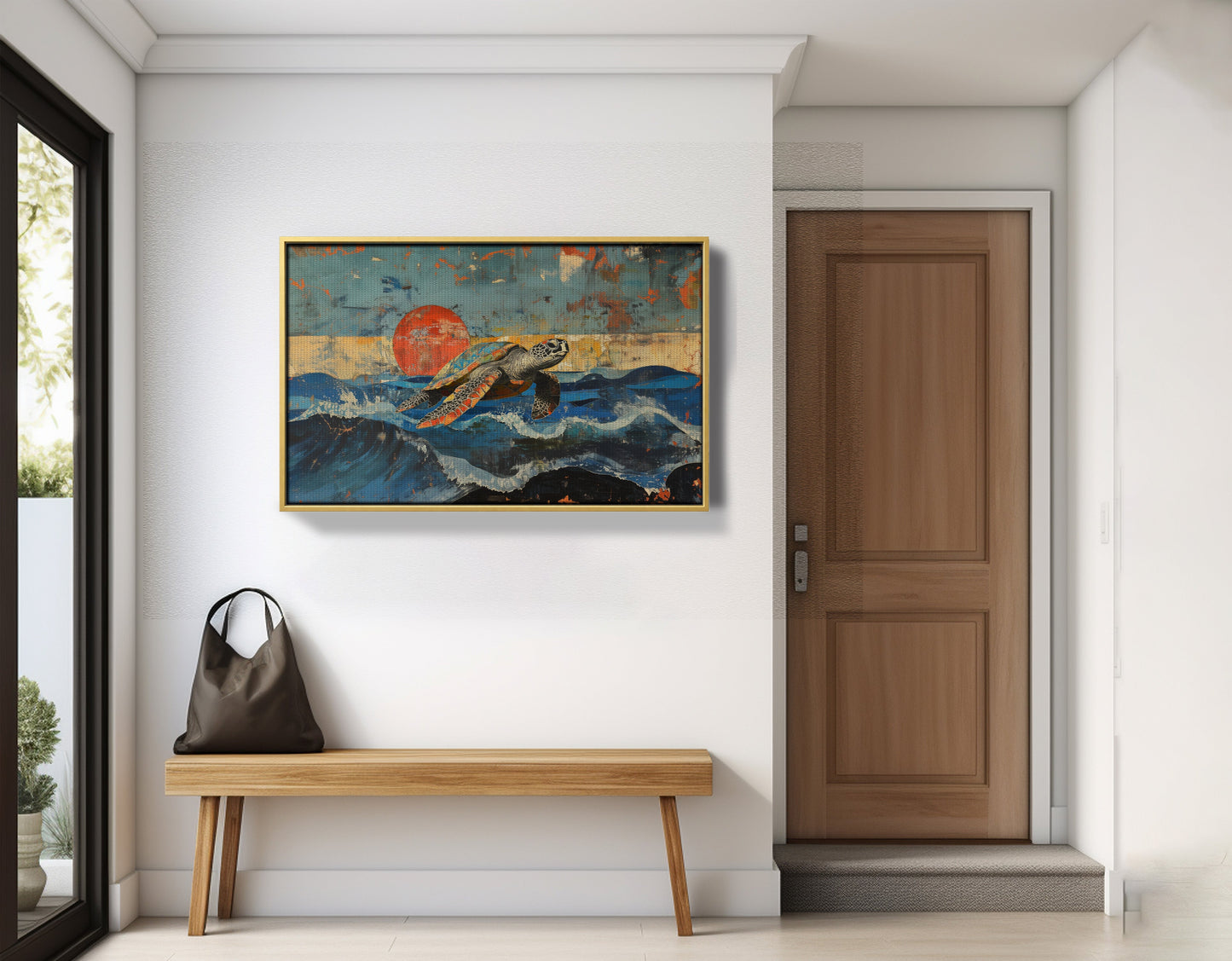 Sea Turtle Sunset Ocean Caribbean wall art view 41