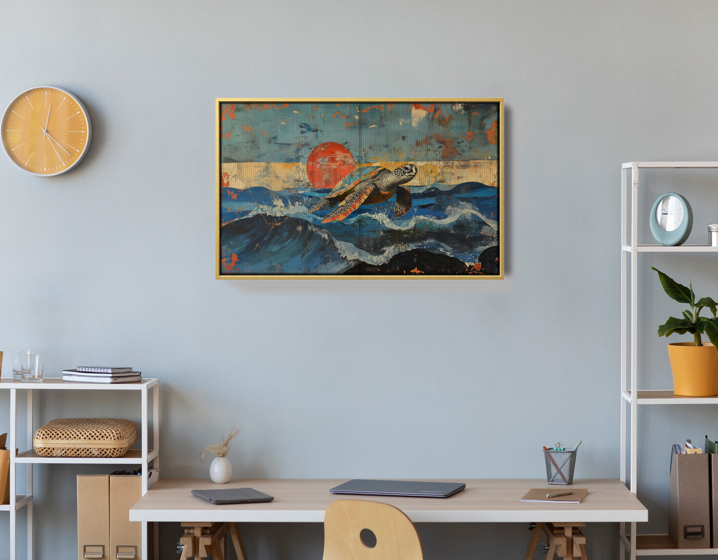 Sea Turtle Sunset Ocean Caribbean wall art view 42