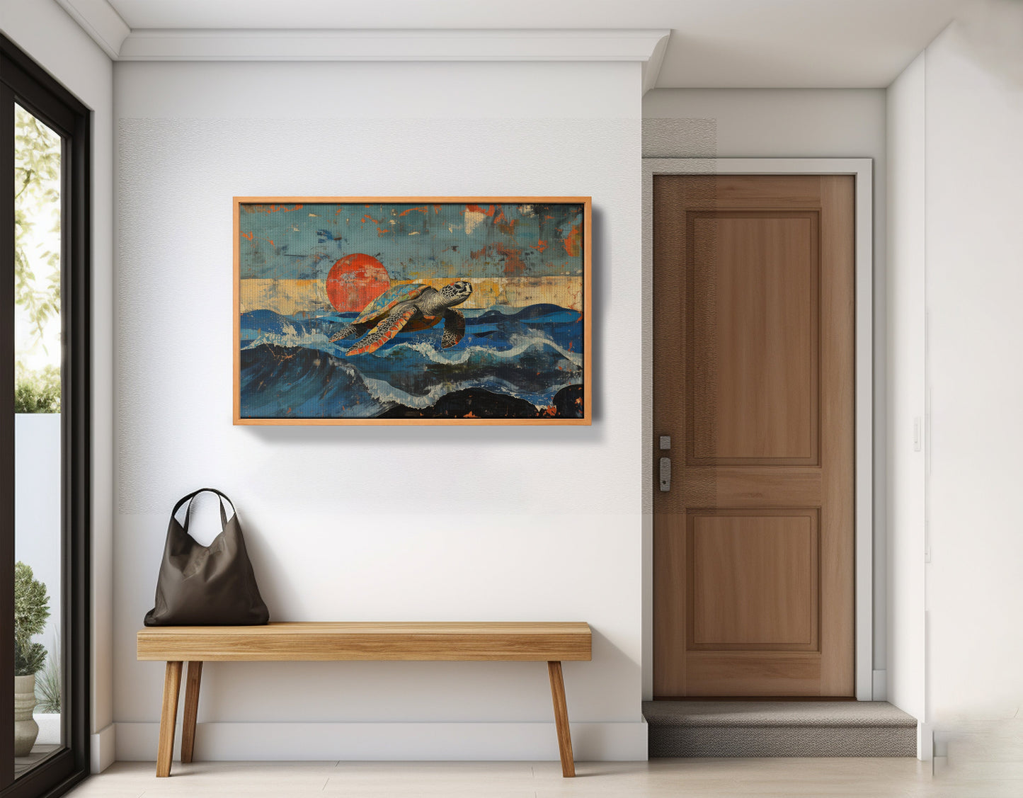 Sea Turtle Sunset Ocean Caribbean wall art view 47