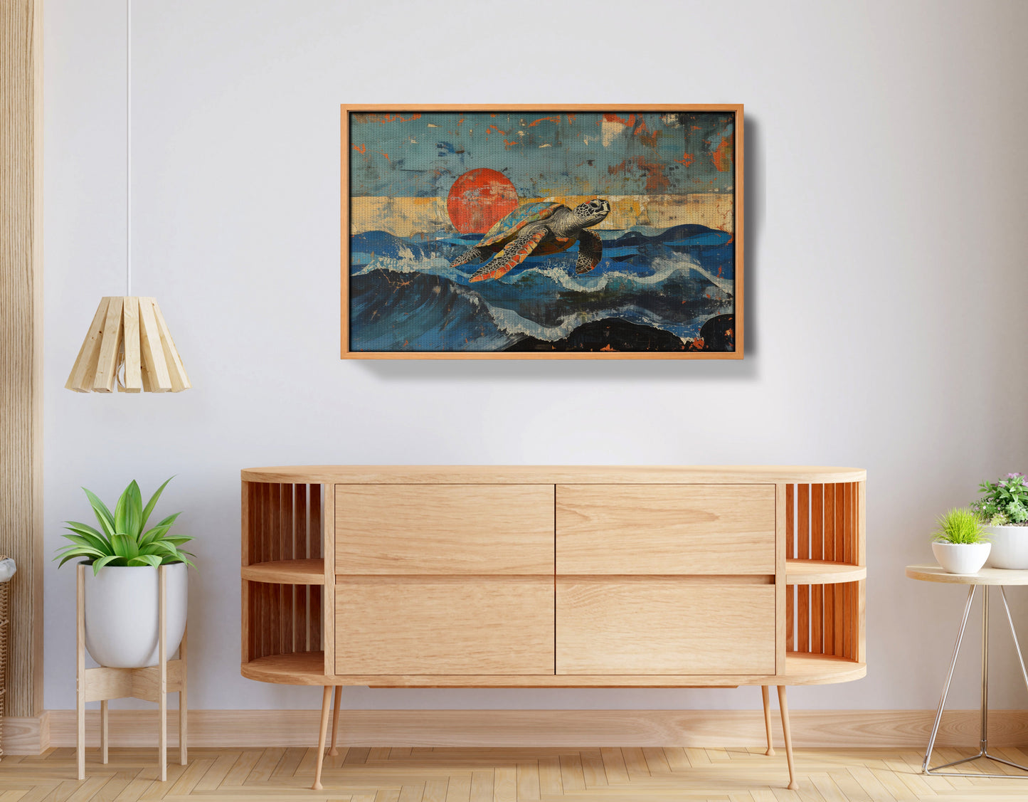 Sea Turtle Sunset Ocean Caribbean wall art view 44