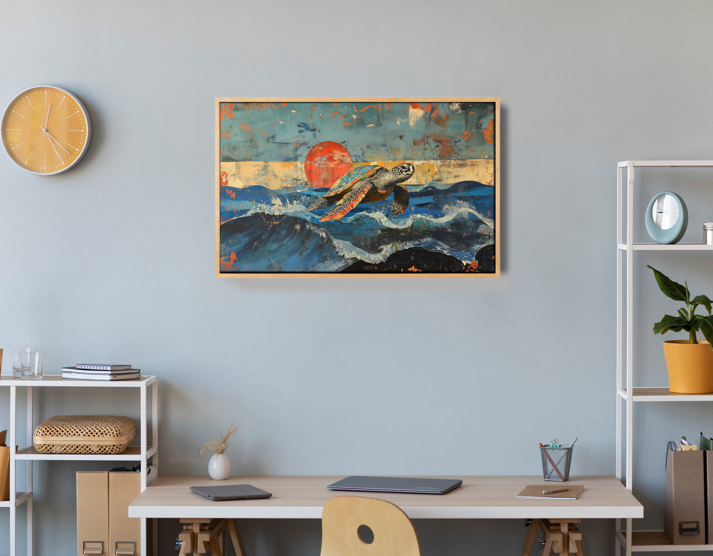 Sea Turtle Sunset Ocean Caribbean wall art view 54