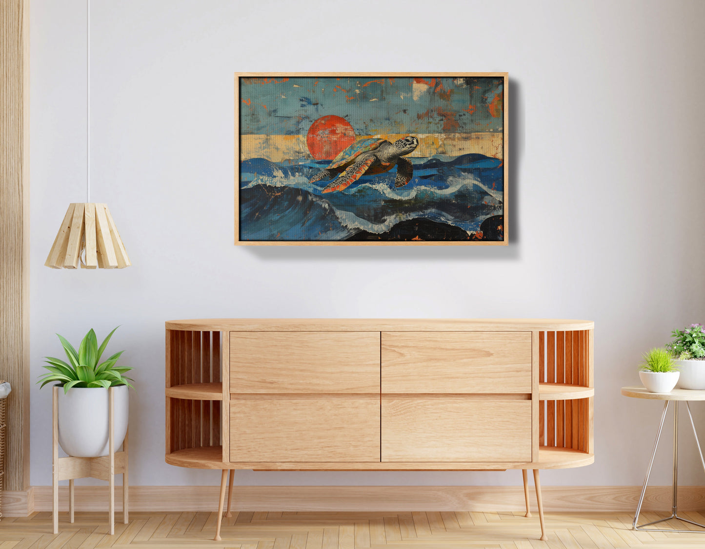 Sea Turtle Sunset Ocean Caribbean wall art view 50