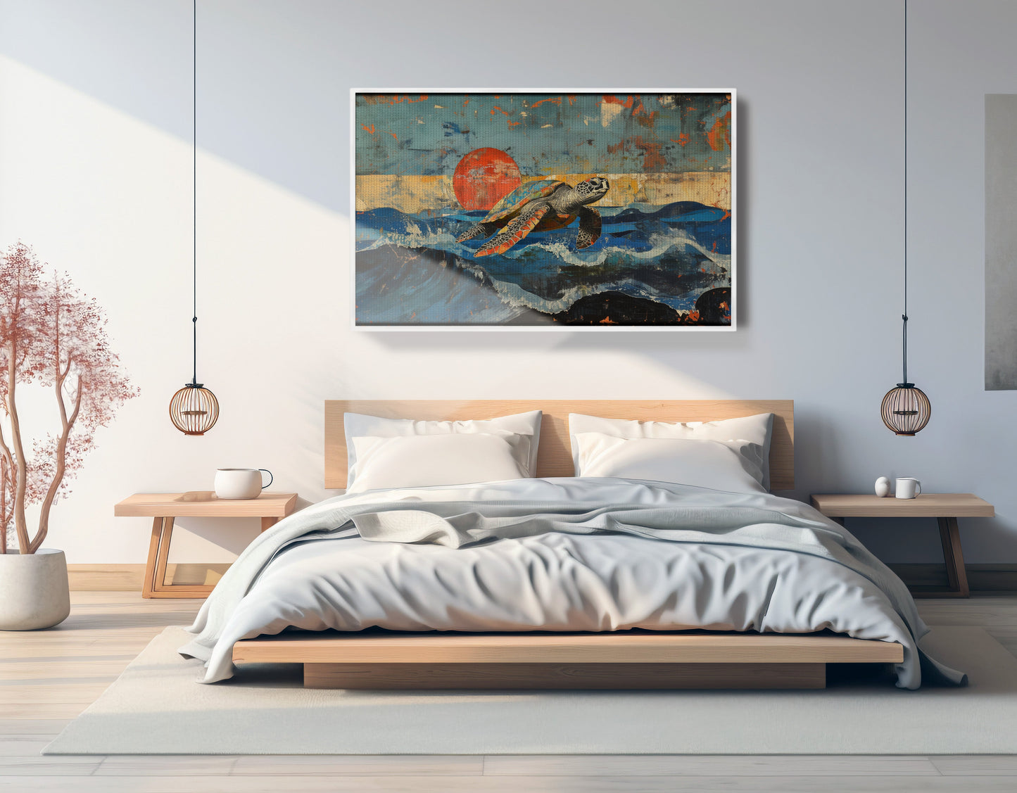 Sea Turtle Sunset Ocean Caribbean wall art view 63