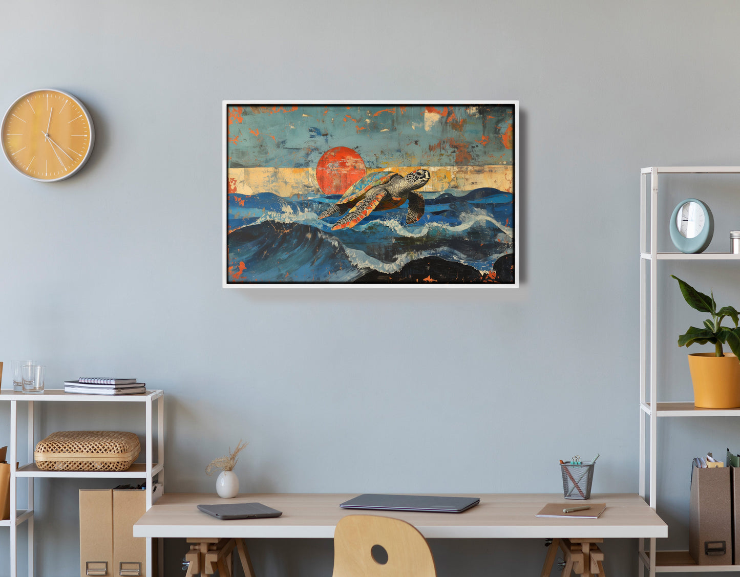 Sea Turtle Sunset Ocean Caribbean wall art view 66