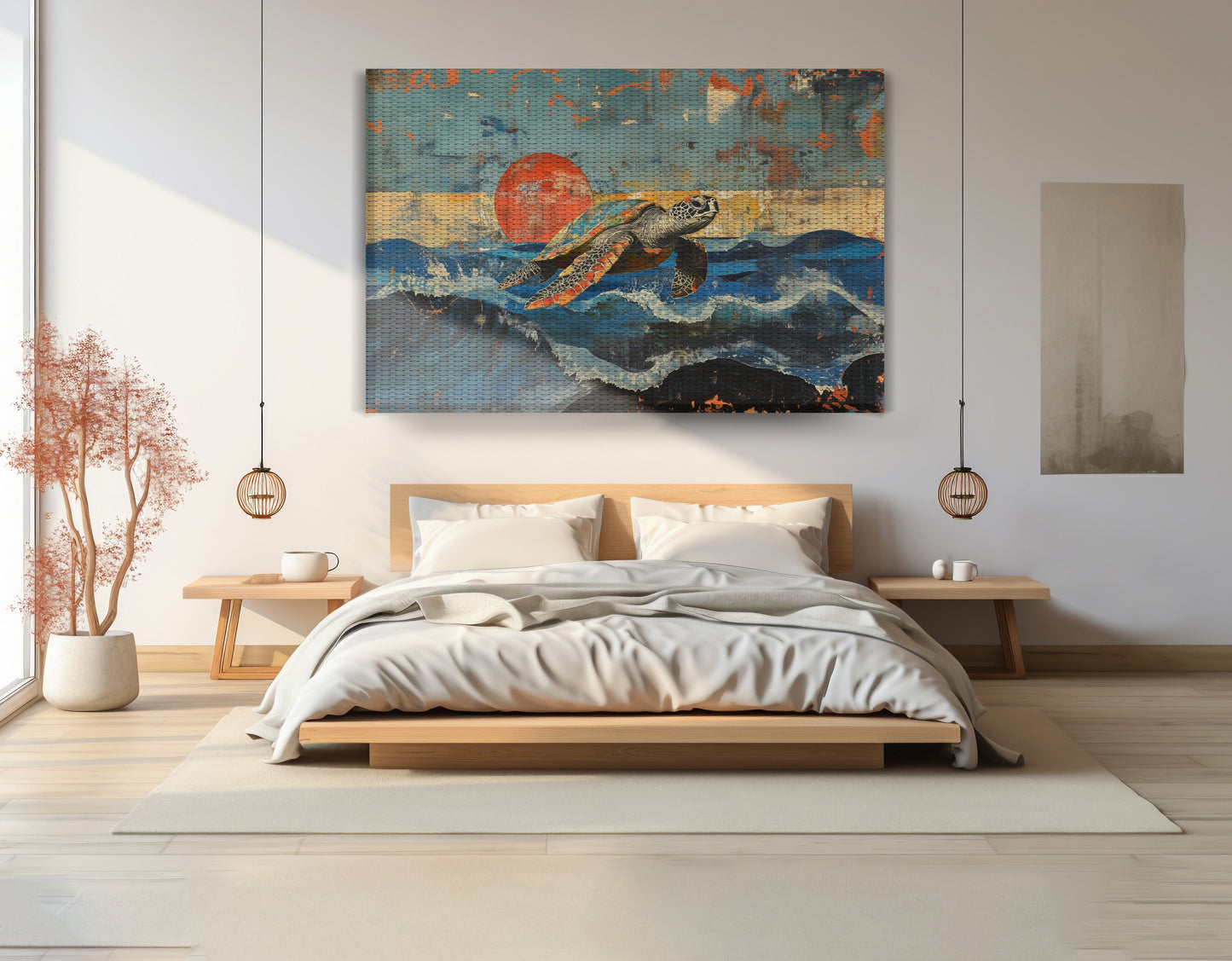 Sea Turtle Sunset Ocean Caribbean wall art view 15