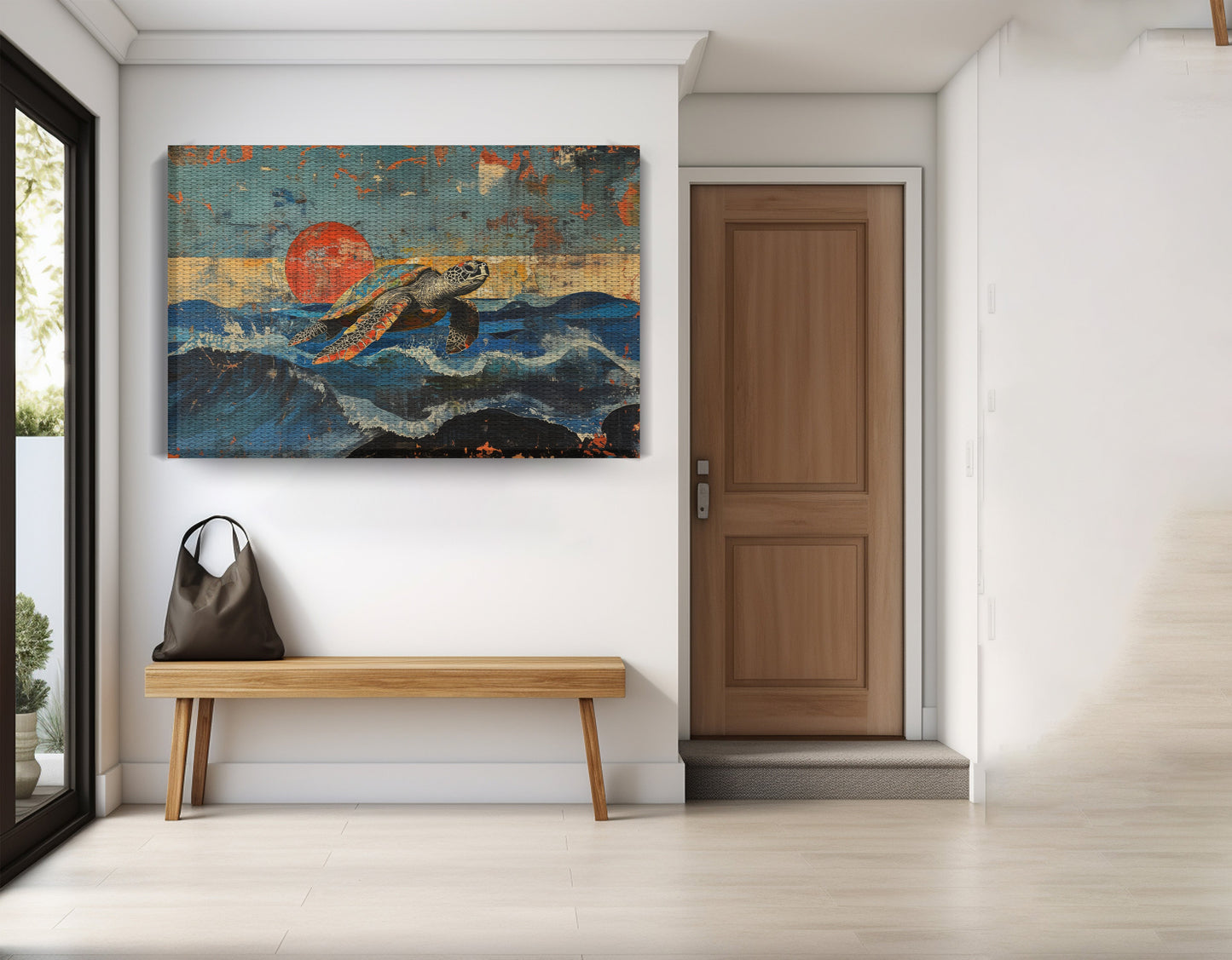 Sea Turtle Sunset Ocean Caribbean wall art view 17