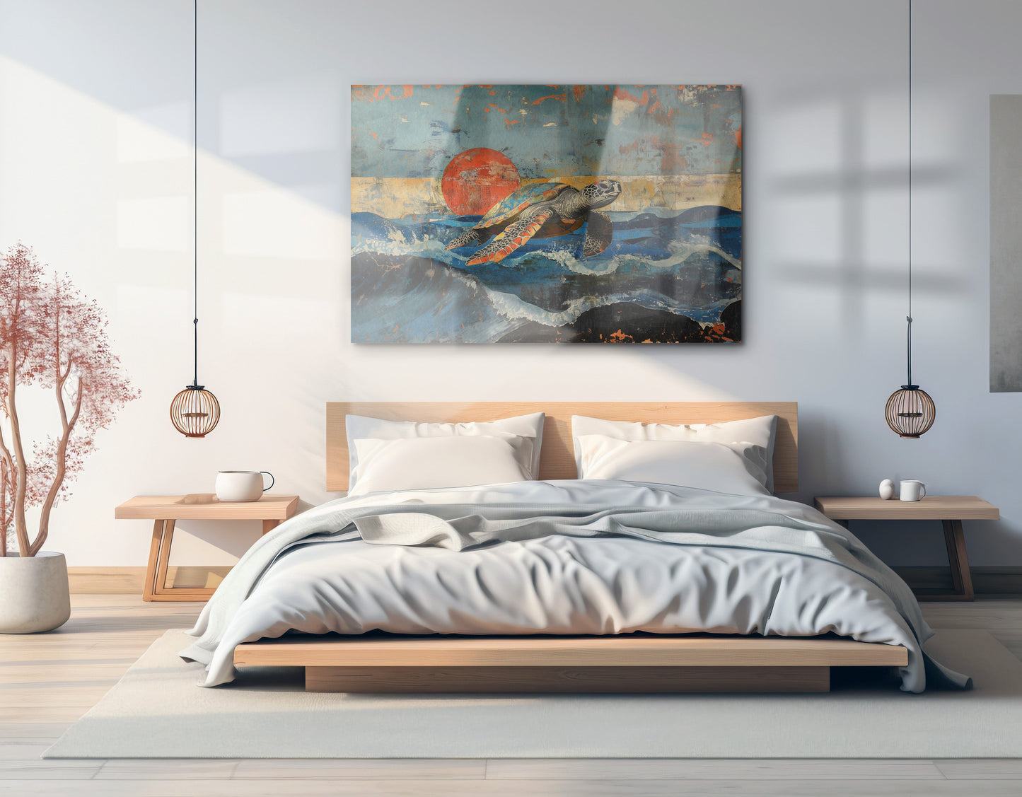 Sea Turtle Sunset Ocean Caribbean wall art view 21